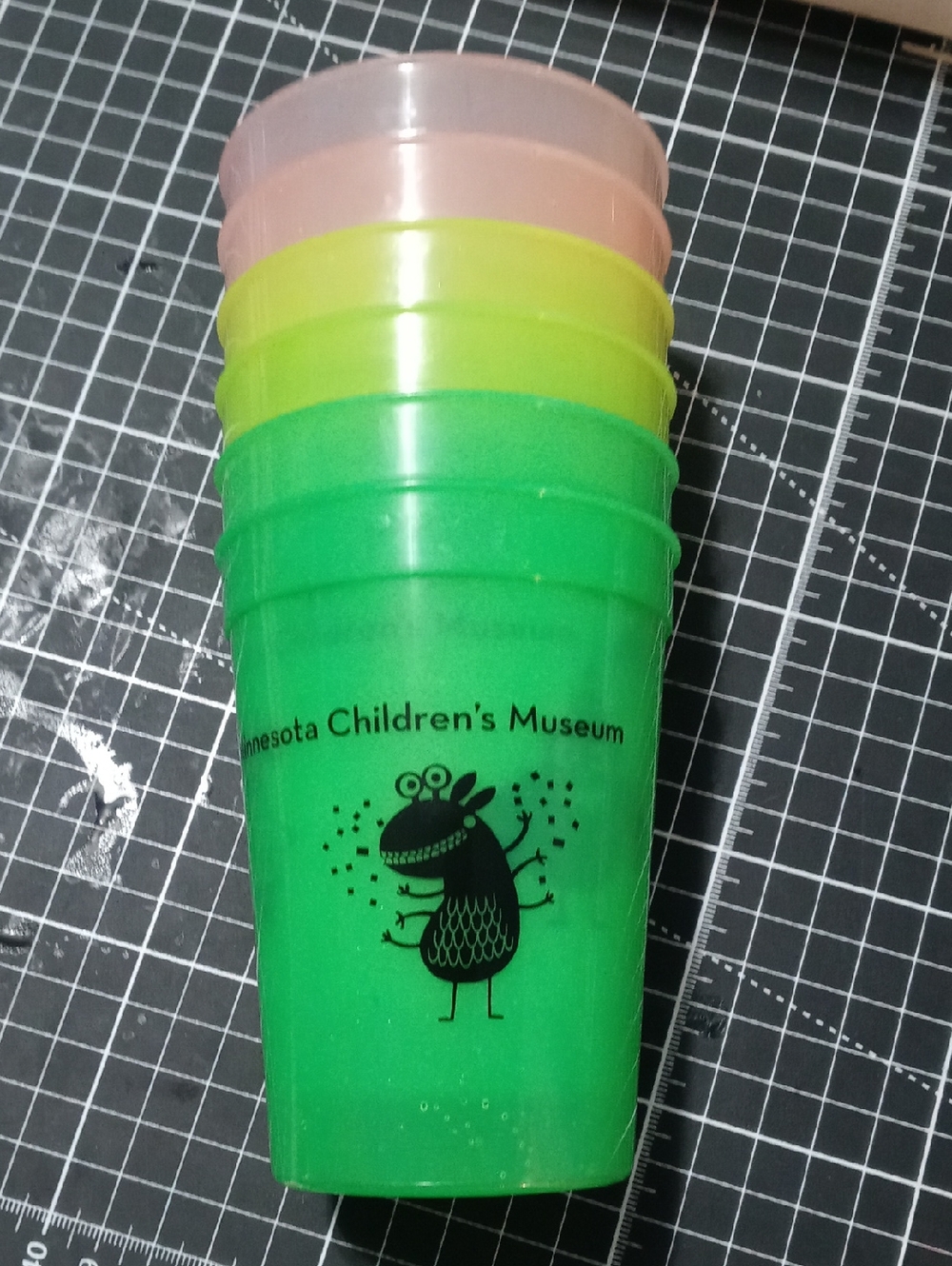 Minnesota Children's Museum Stackable Cups - Green, Lime, Pink